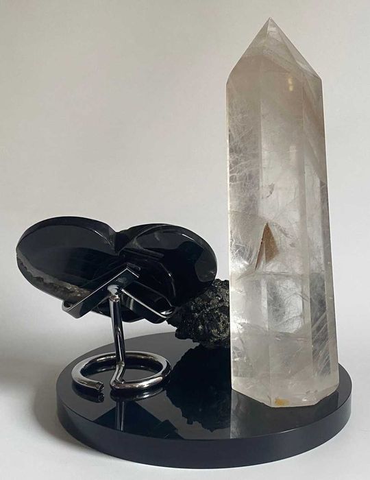 Decor Cristale - Cuart Transparent&Agat Negru&Turmalina - Set cristale