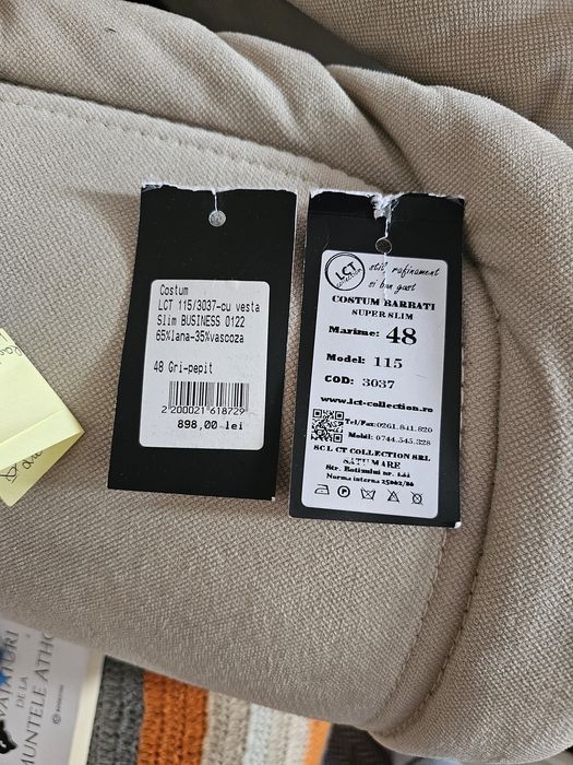Costum ESCUDO bărbați gri cu cămașă neagră