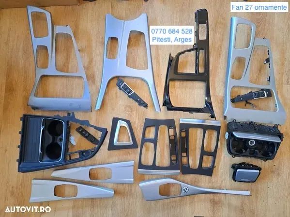 Ornament trim consola centrala butoane comenzi sport/confort esp pdc capac schimbator viteze suport pahare capac scrumiera bmw originale F10 F11 F18 F25 F26