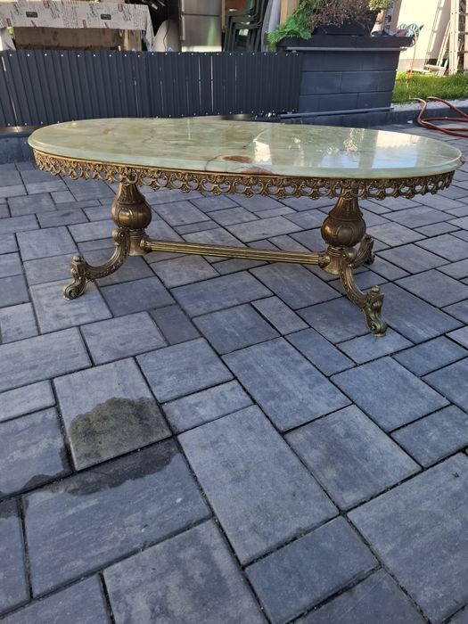 Vand masuta bronz cu blat din onix