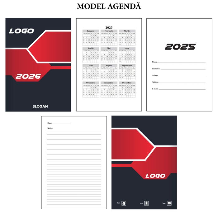 Grafică vectorială completă (Calendare, Agende, Cărți de Vizită, etc.)