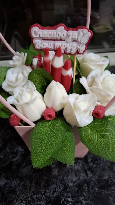 Мыльный букет ко дню учителя, которой будет радовать долгое время!