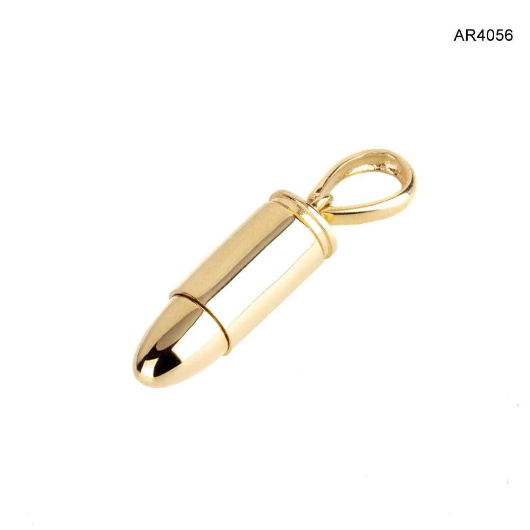 Pandantiv Aur 14K Bullet, 3.5cm, diametru 9mm [AR4056]