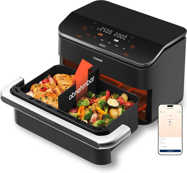 Airfryer COSORI Dual Blaze TwinFry, 10L, 240°C, 4 Elemente