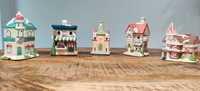 Set 5 casute ceramice 'Classic Village', decoratiune Craciun, diorama