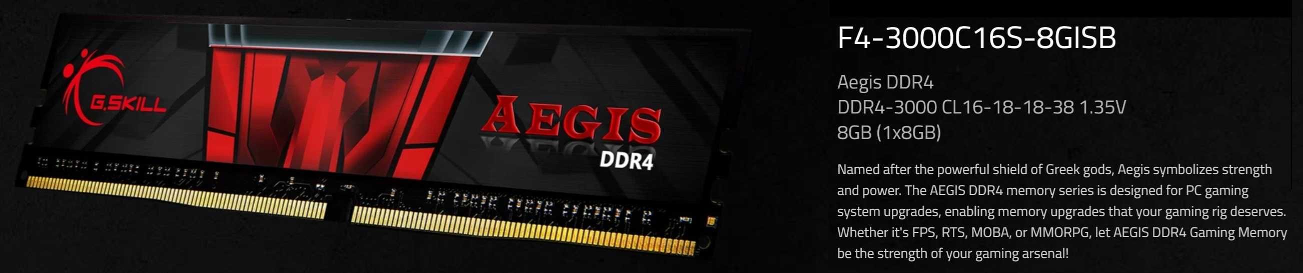RAM 16GB 2x8gb G.Skill Aegis DDR4 3000Mhz