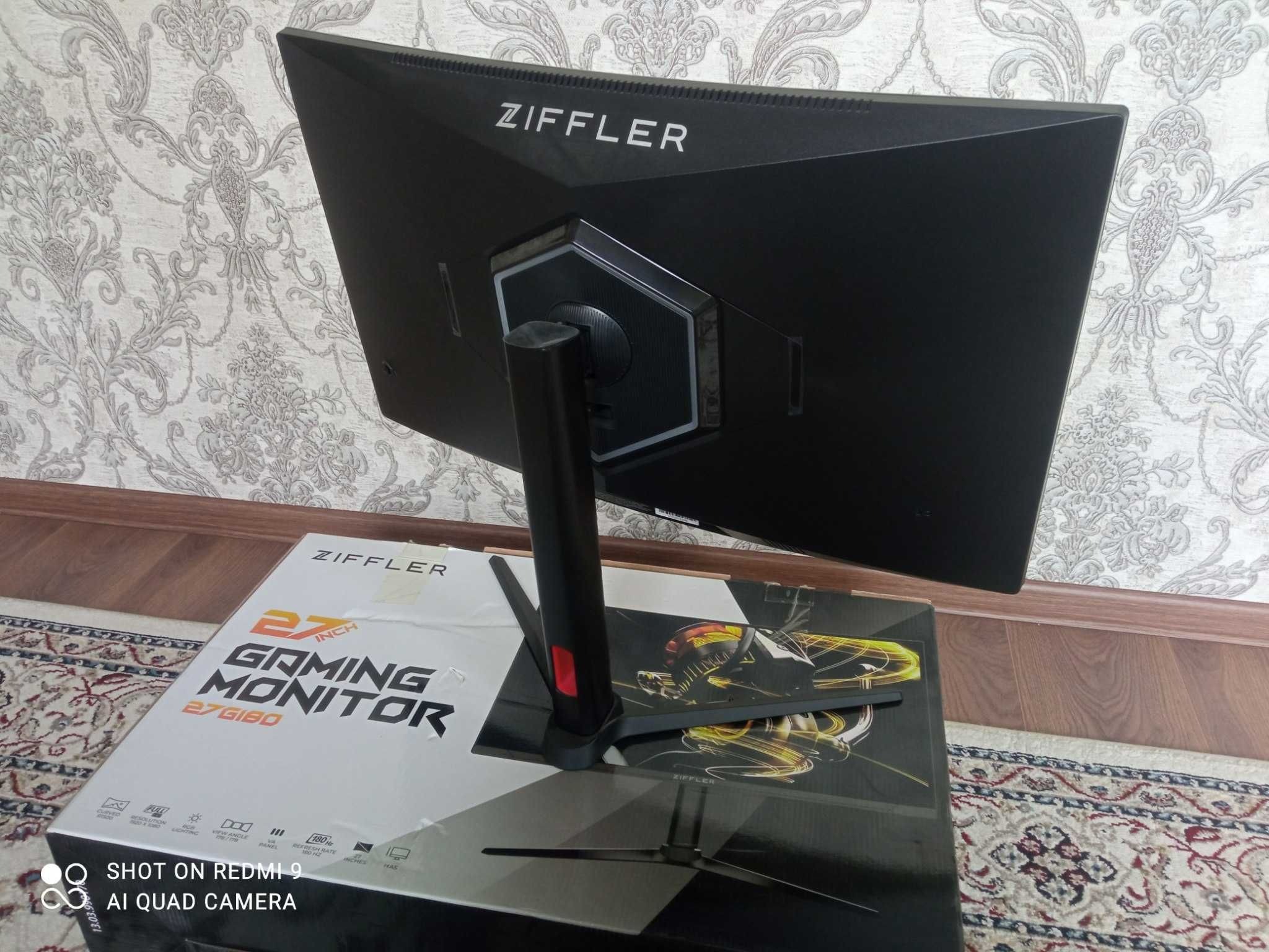Монитор 27" Ziffler G180 Curved LED (DP+HDMI), 180Hz 1920x1080 FullHD
