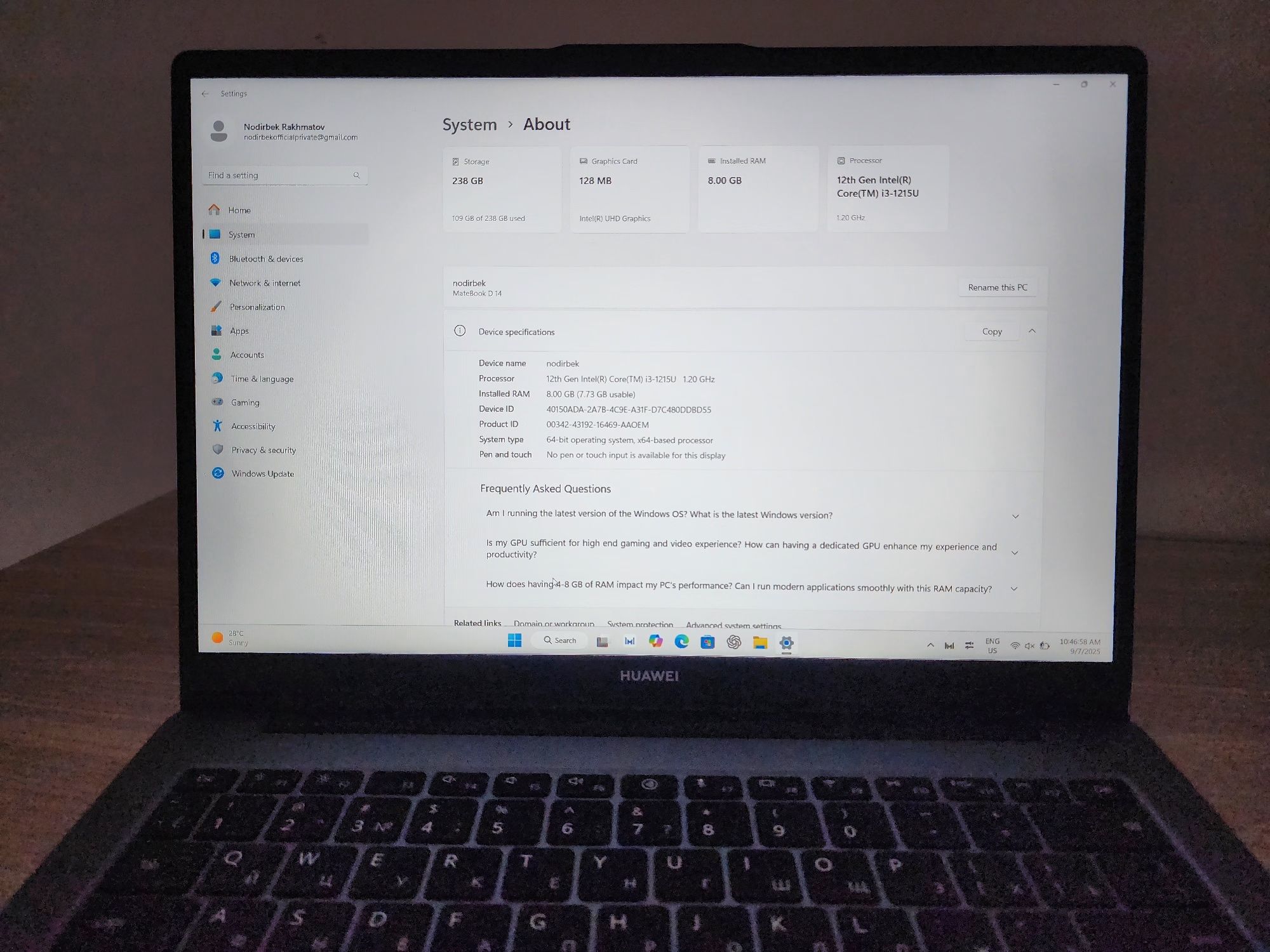 Huawei MateBook (12-avlod, i3-1240P)