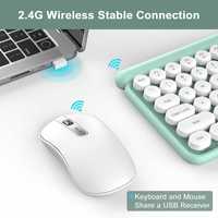 Combinatie de mouse si tastatura fara fir, mouse USB 2.4G silentios
