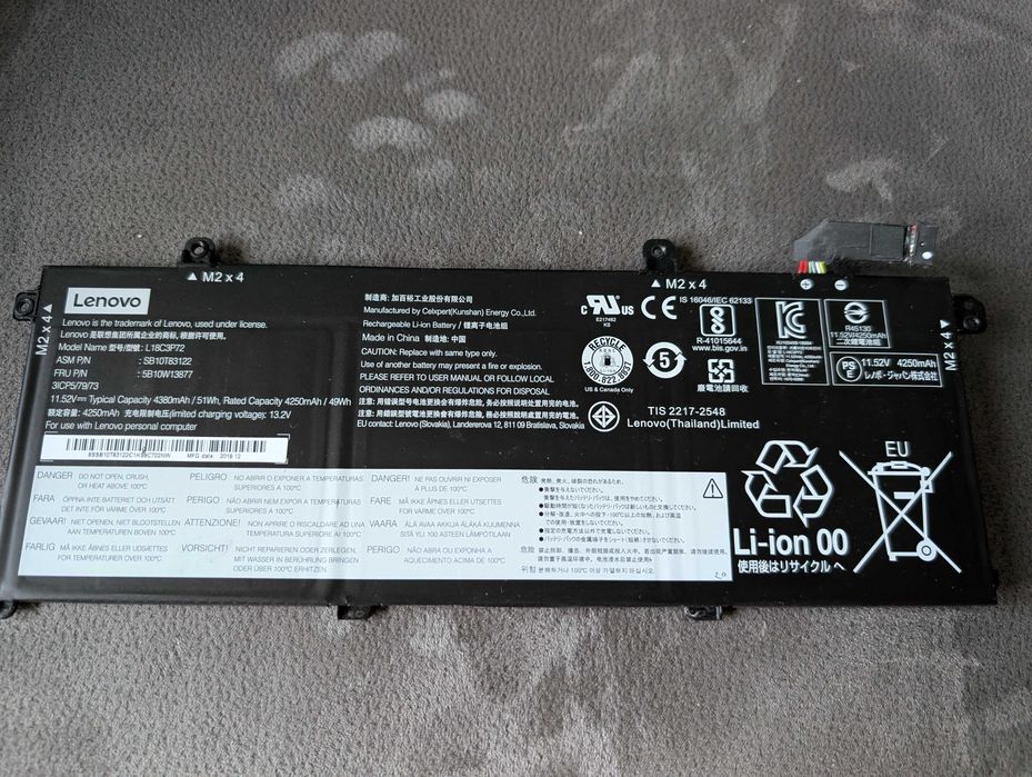 2xBaterie originala Laptop Lenovo T490 T14 in stare foarte buna.Testat