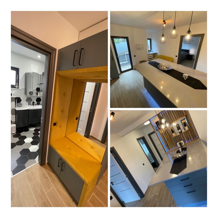 Apartament modern 2 camere Apahida parter bloc nou cu parcare si curte