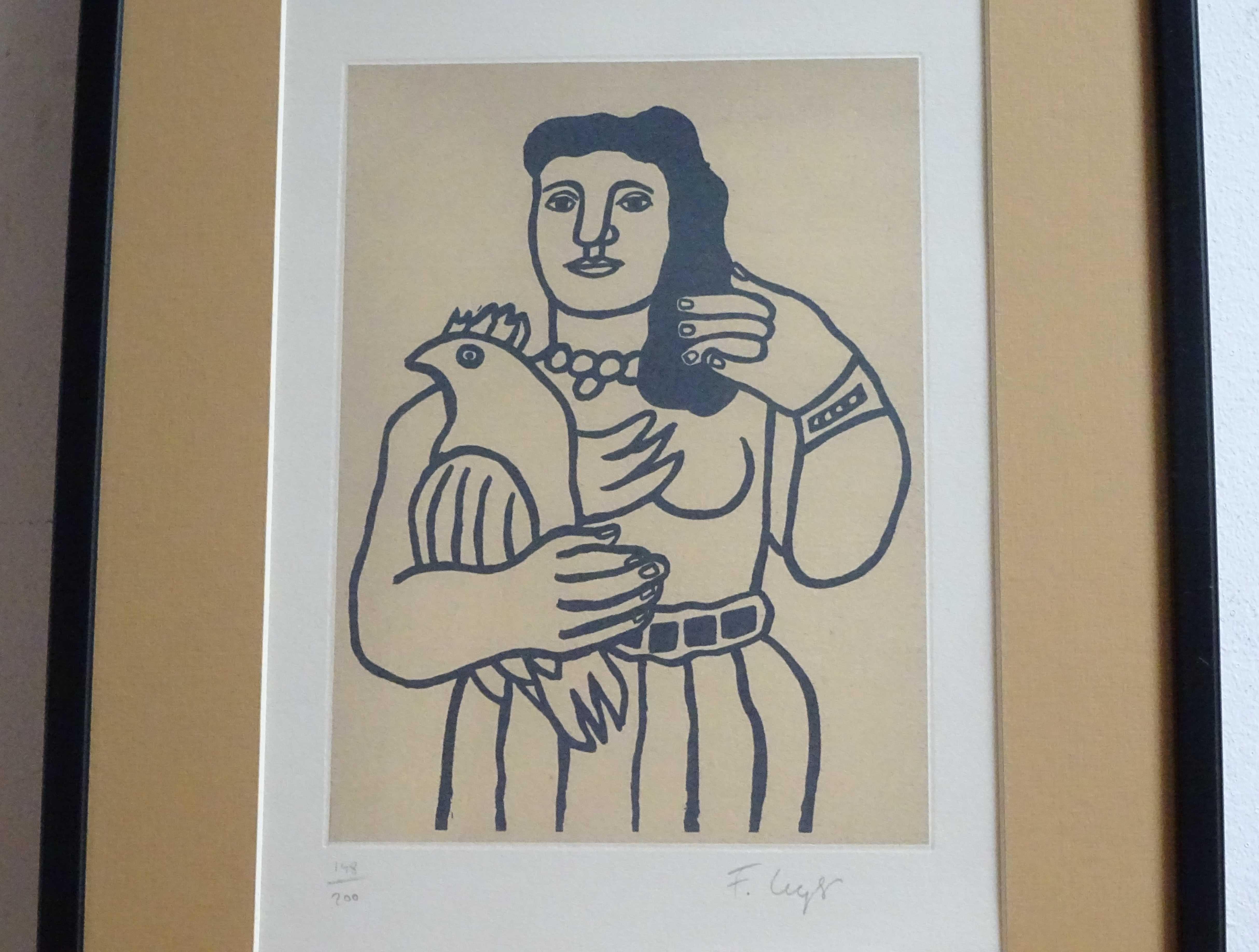 Tablou Fernand LÉGER, ‘Woman with Parrot’ | Piesa RARA deosebita