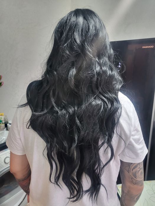 Черна  перука с бретон