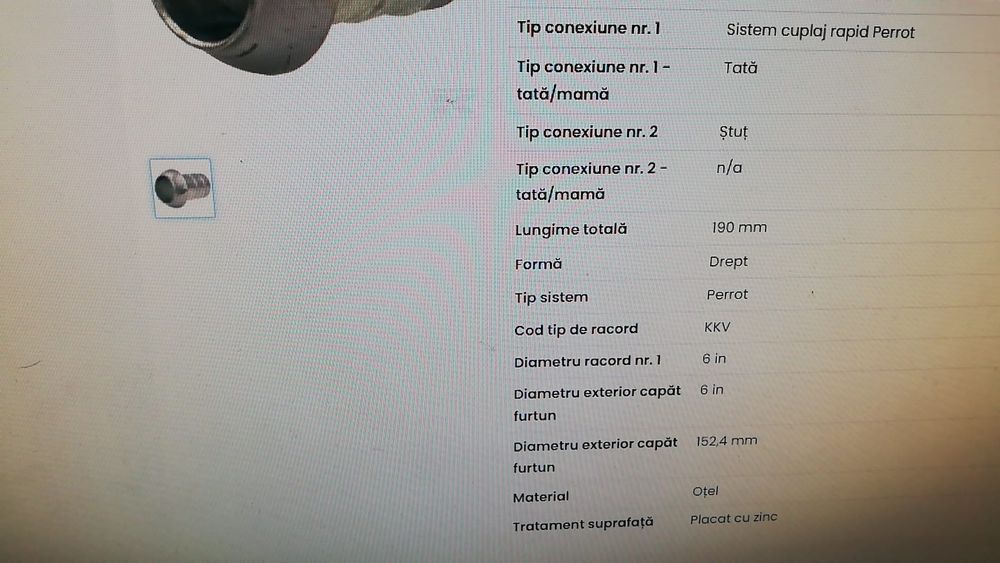 21. Cupla Vidanja tip Perrot tata 6 toli cu stut 6 toli