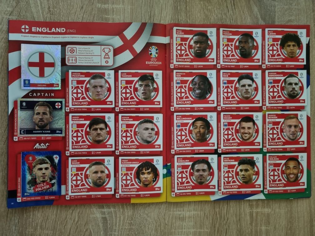 НАМАЛЕНИЕ! 100% попълнен албум за стикери Topps Euro 2024