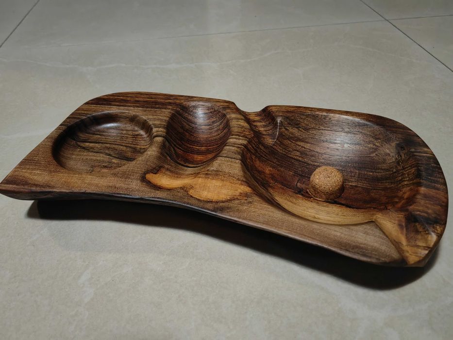 Пепелник за пури и лула с място за чаша.