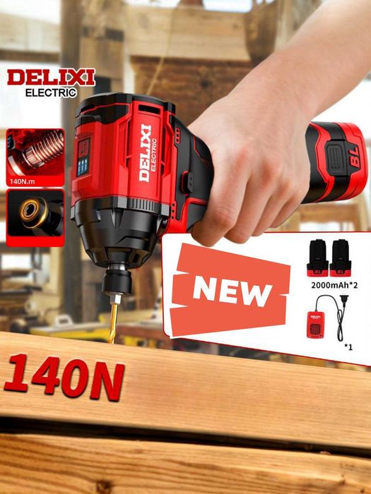 Ударная шуруповерт "DELIXI" FDR 1223 интеллектуальных режим  16.8V