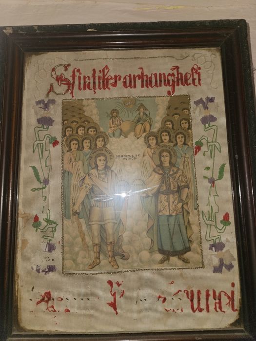 Icoana Veche Cu „Sfinţii Arhangheli" fir de aur