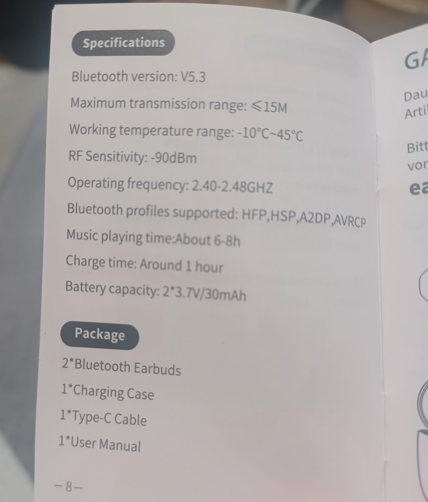 Bluetooth слушалки 5.3