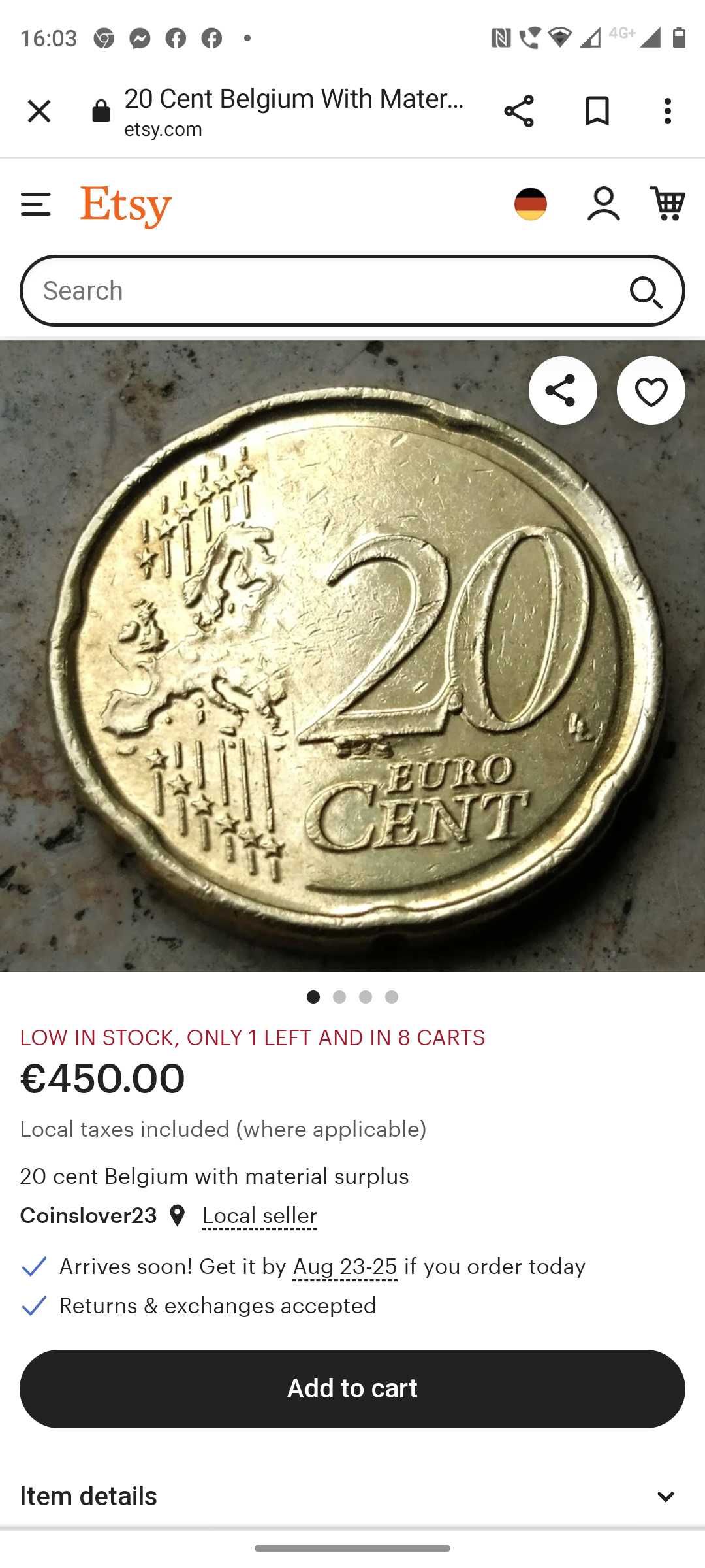 de vanzare 2 monezi rare respectiv da 20 si 10 eurocenti