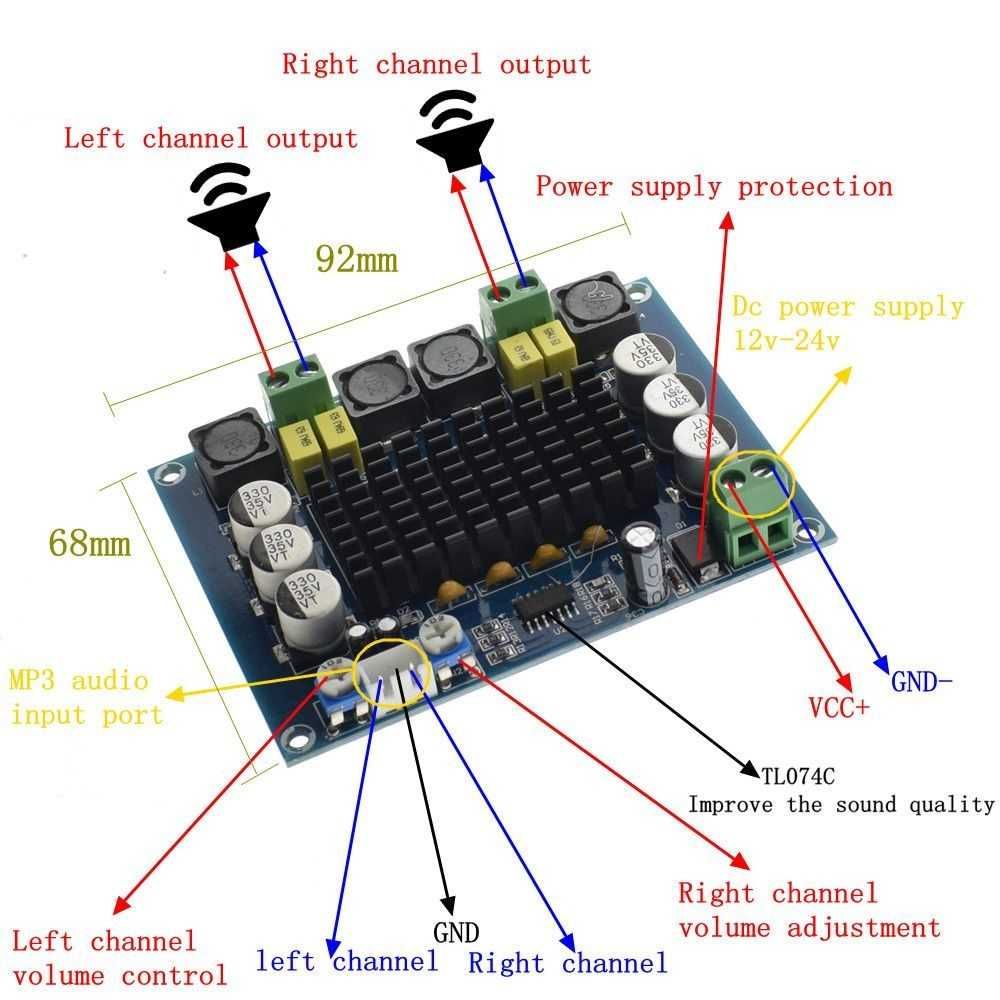 Аудио стерео усилитель на TPA3116D2 (XH-M543)