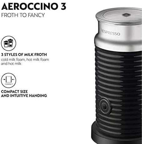 Nespresso Aeroccino 3 Black разпенвател за мляко гореща/студена пяна