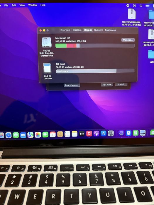 Macbook Pro A1502 512GB SSD  8GB RAM