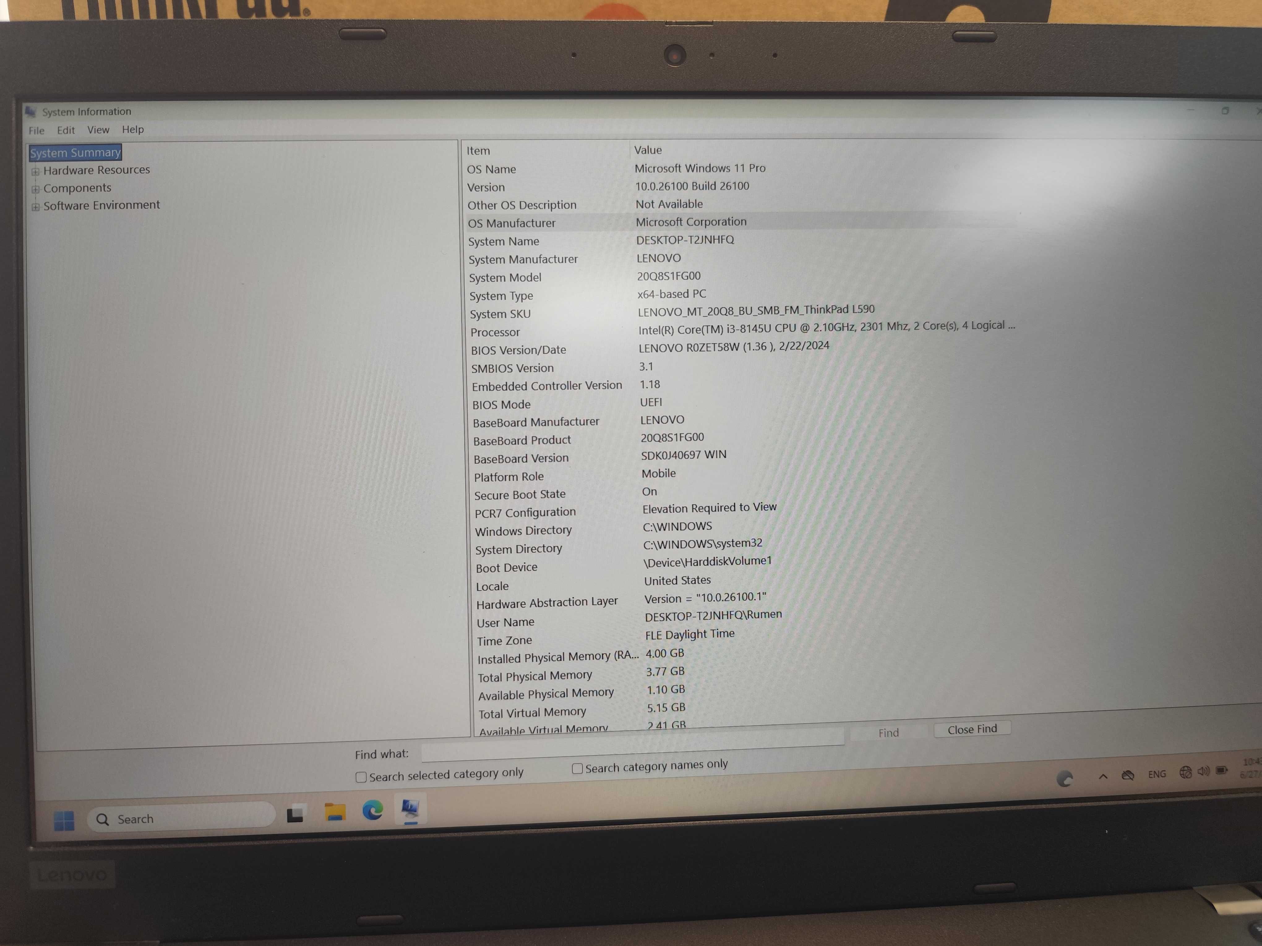 Lenovo ThinkPad L590