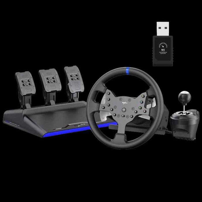 НОВИ PXN V99 Racing Steering Whee/волан+ педали+ шифтър+адаптер PS5/