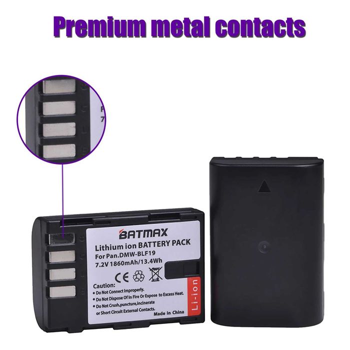 Set 2 acumulatori DMW-BLF19 + incarcator Panasonic GH3 GH4 GH5 GH5S G9