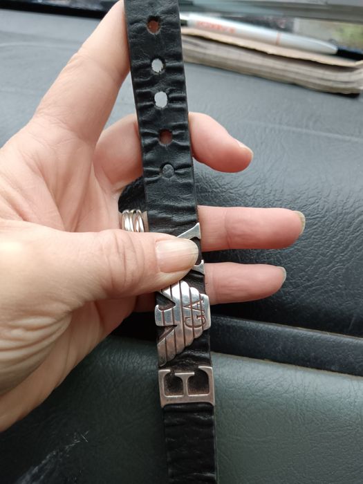 Гривна Emporio Armani кожа, сребро