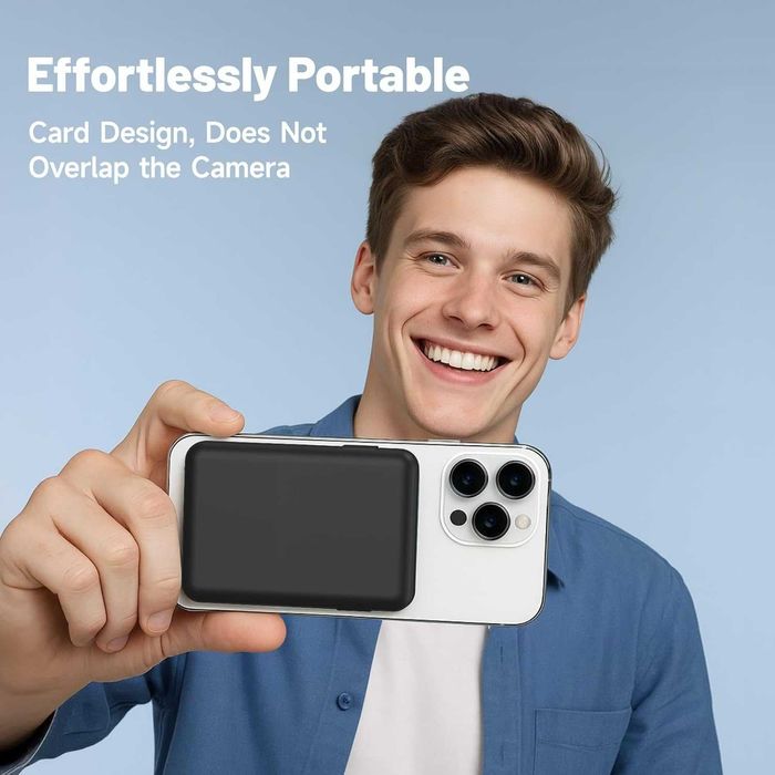 Външна магнитна батерия Magsafe Power Bank с вградени кабели,10000 mAh