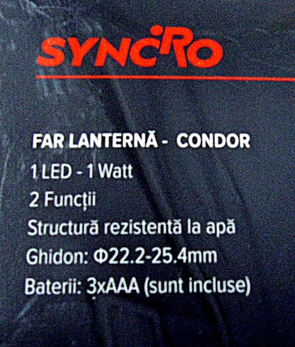 Far detasabil pentru bicicleta cu LED de 1 W – Lanterna - Nou