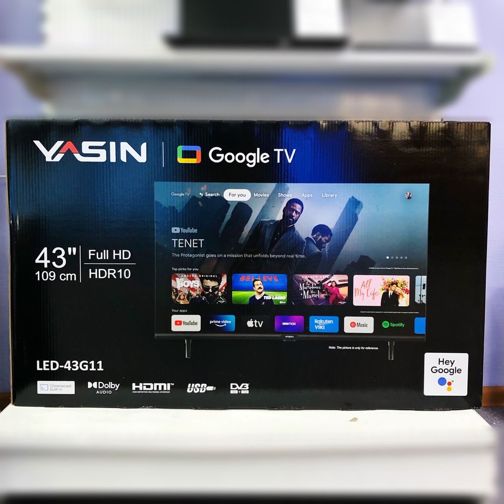 НОВЫЕ ТВ Yasin 109 CM(2022)+4K+Android TV+Голос.поиск+Гарантия ГОД!