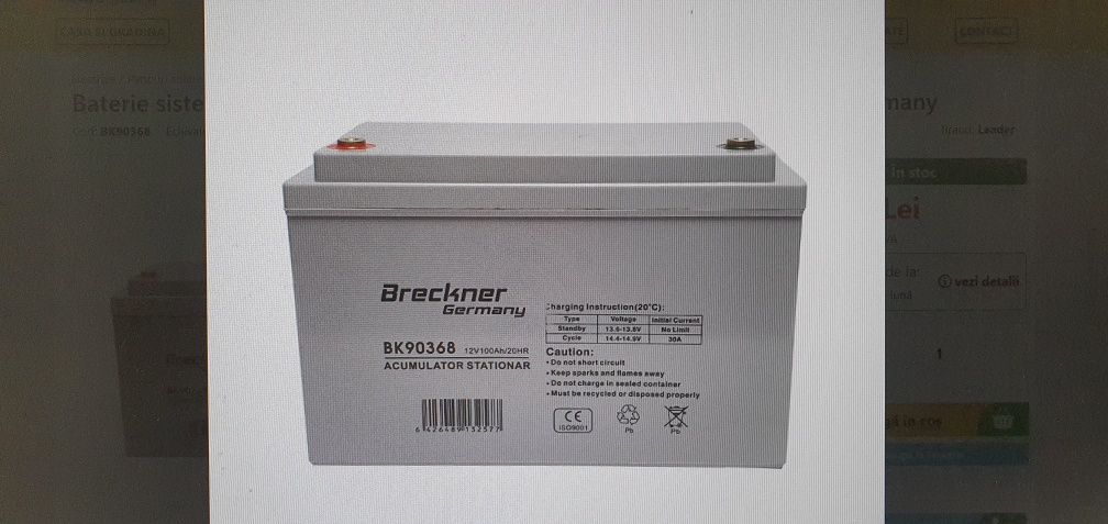 Baterie sistem solar 12V 100Ah