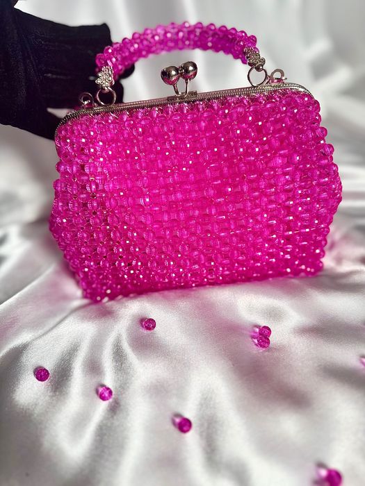 Дамска чанта в циклама ръчна изработка