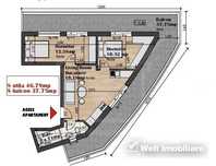 Apartament 2 camere, semifinisat, terasa, parcare, Iris