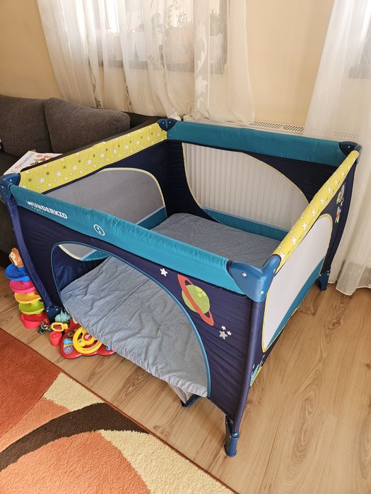 Tarc de joaca Wunderkid Play, Albastru/Galben