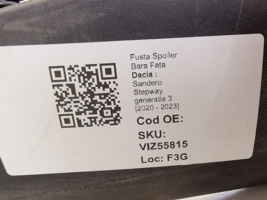 Fusta Spoiler Bara Fata Dacia  Sandero Stepway generatia 3 2020 2021 2