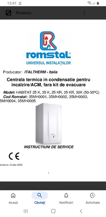 Piese centrală Romstal Habitat  !