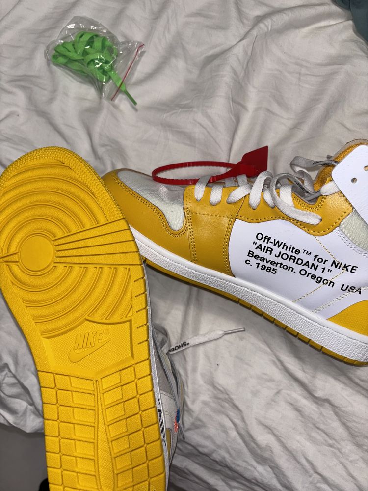 Offwhite jordan 1 yellow canary