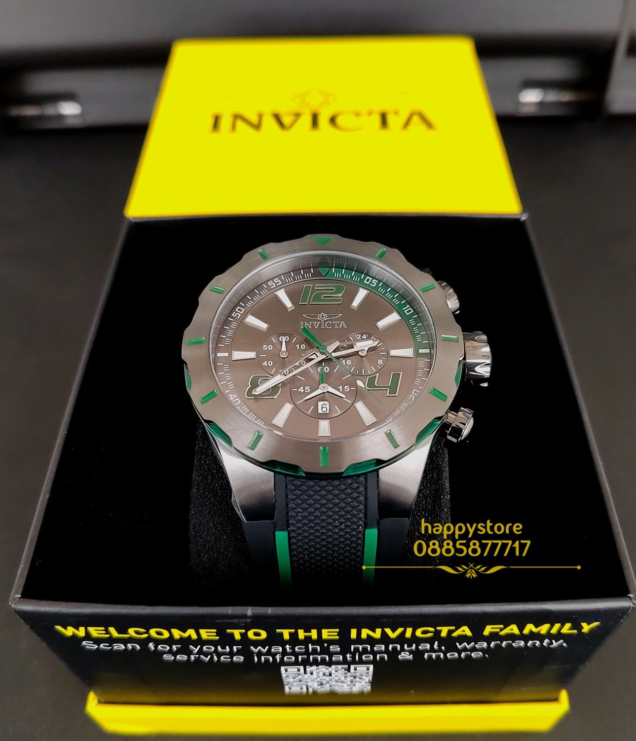 часовник INVICTA S1 Rally Green 52 mm, Инвикта нов