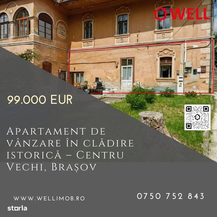 Apartament de vânzare în clădire istorică – Centru Vechi, Brașov