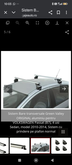 Bare portbagaj vw passat b7 sedan