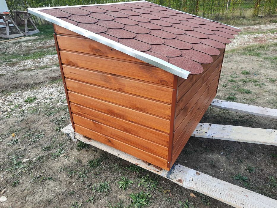Cuscă coteț caine PREMIUM, izolată cu polistiren și lambriu lemn