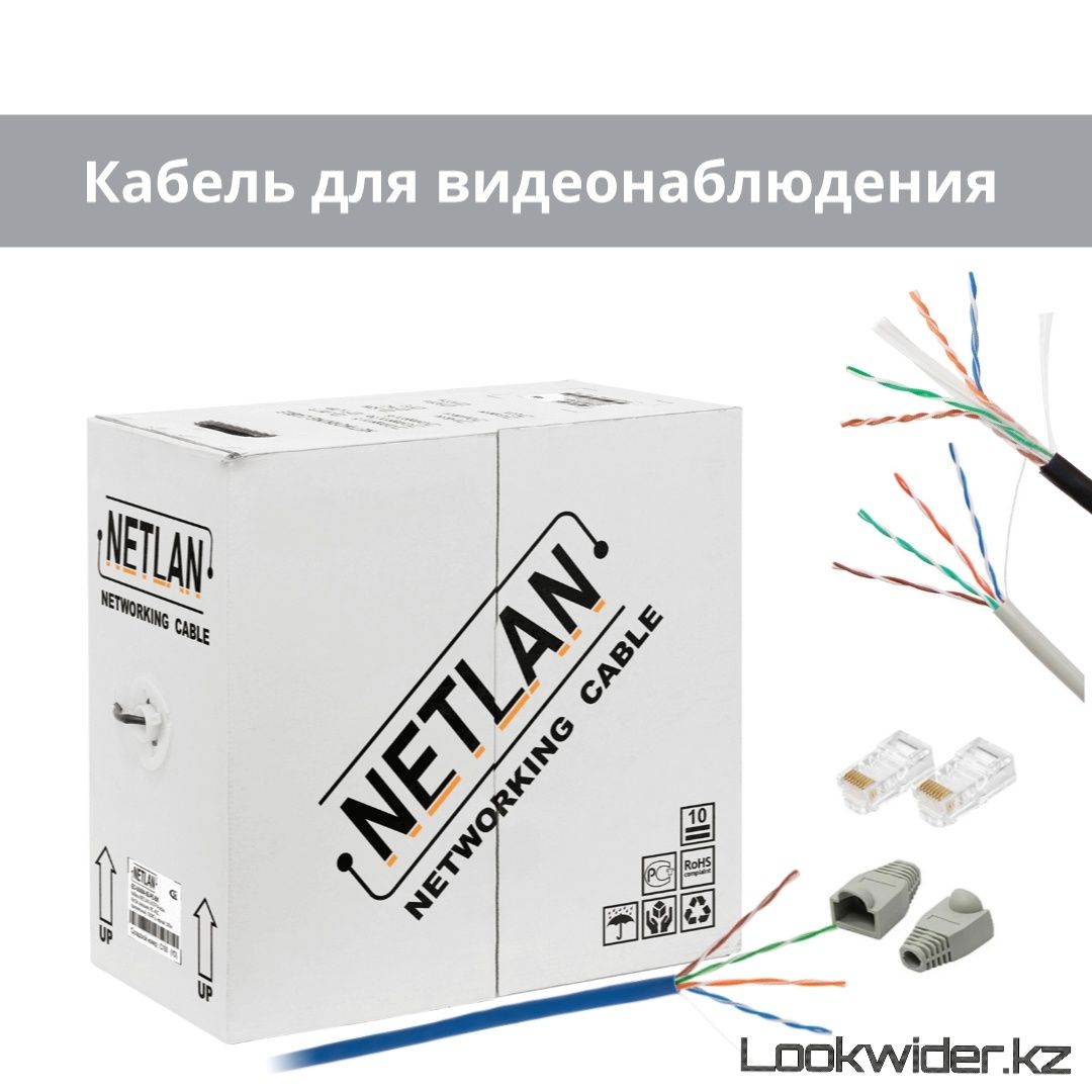 Кабель для видеонаблюдения Netlan внутренний и внешний U/UTP и F/UTP