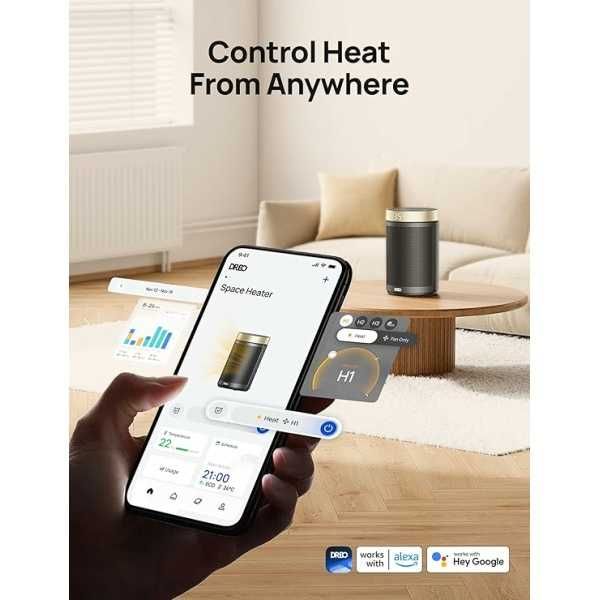 Интелигентен електрически нагревател Dreo, 1500 W
