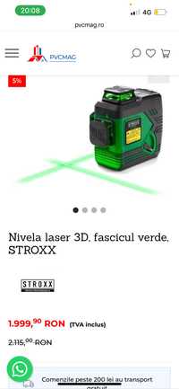 Nivela laser 3D, fascicul verde, STROXX nivela laser 360 grade hilti