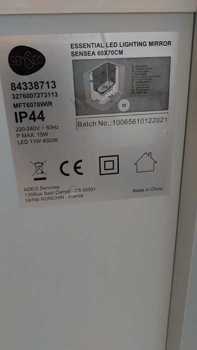 Oglinda baie cu lumină 60x70