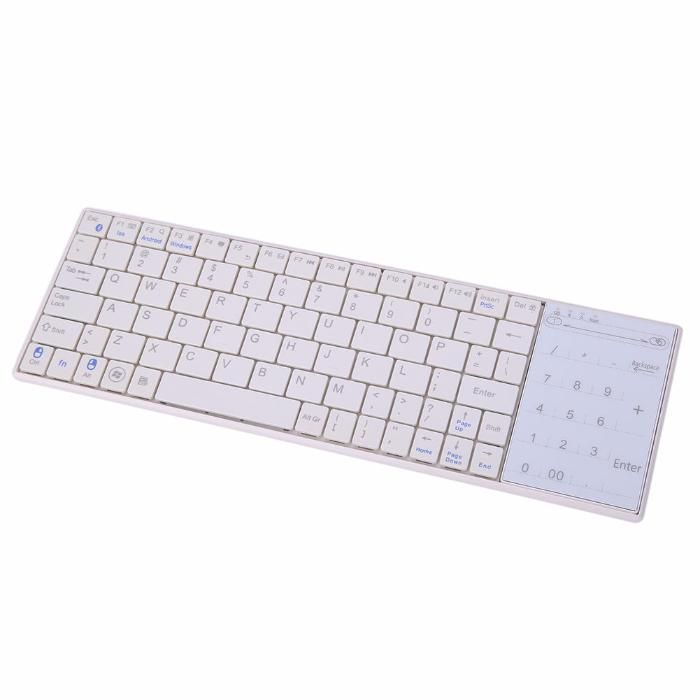Tastatura Touchpad Bluetooth Mini Wireless Alb